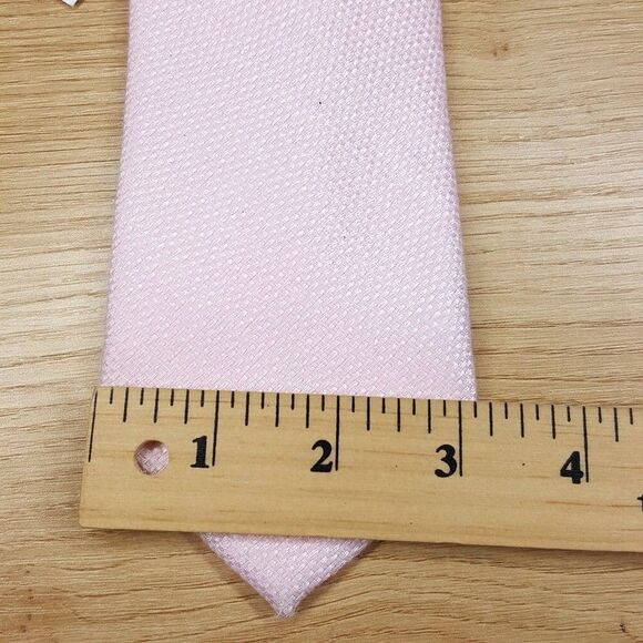 TOMMY HILFIGER Mens Neck Tie Pink Textured Cotton Blend Knit Classic Pointed - Picture 5 of 6